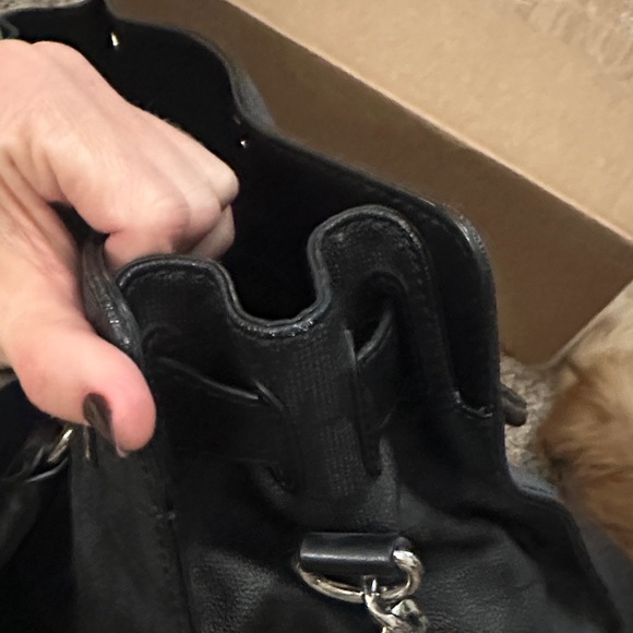 Michael Kors Black Satchel with Silver Accents - Picture 8 of 9